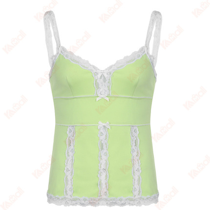 green lace collar tank tops